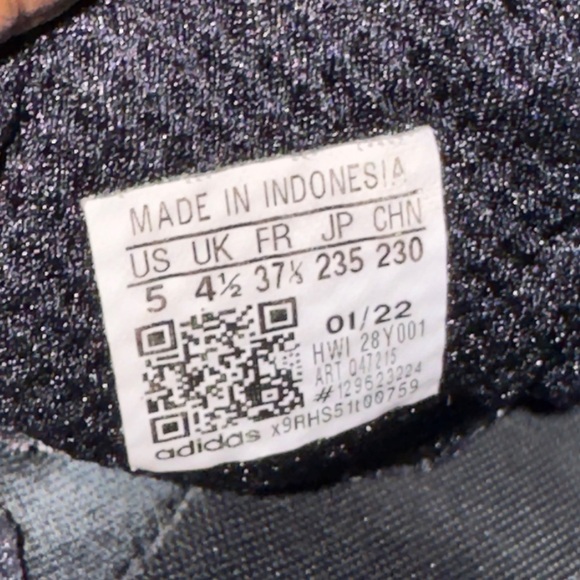 Adidas Kaptir 2.0 Black Solar Red White Big Kids Boys Size 5Y - Picture 6 of 6